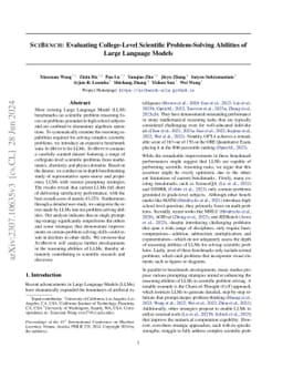 SciBench: Evaluating College-Level Scientific Problem-Solving Abilities
  of Large Language Models