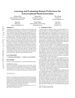 Learning and Evaluating Human Preferences for Conversational Head
  Generation