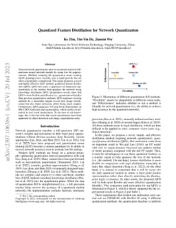 Quantized Feature Distillation for Network Quantization