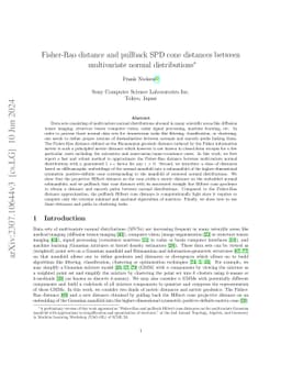 Fisher-Rao distance and pullback SPD cone distances between multivariate
  normal distributions