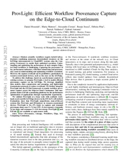 ProvLight: Efficient Workflow Provenance Capture on the Edge-to-Cloud
  Continuum