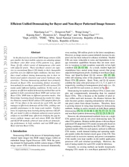 Efficient Unified Demosaicing for Bayer and Non-Bayer Patterned Image
  Sensors