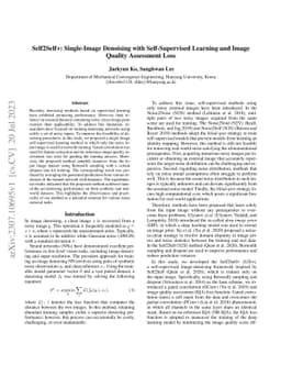 Self2Self+: Single-Image Denoising with Self-Supervised Learning and
  Image Quality Assessment Loss