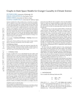 Graphs in State-Space Models for Granger Causality in Climate Science
