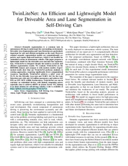 TwinLiteNet: An Efficient and Lightweight Model for Driveable Area and
  Lane Segmentation in Self-Driving Cars
