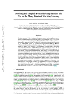 Decoding the Enigma: Benchmarking Humans and AIs on the Many Facets of
  Working Memory