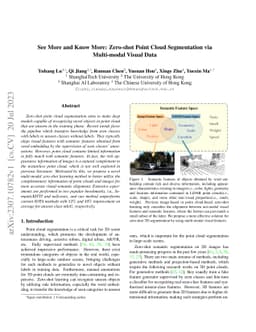 See More and Know More: Zero-shot Point Cloud Segmentation via
  Multi-modal Visual Data