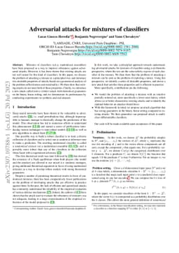 Adversarial attacks for mixtures of classifiers
