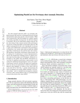 Optimizing PatchCore for Few/many-shot Anomaly Detection