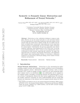 Syntactic vs Semantic Linear Abstraction and Refinement of Neural
  Networks