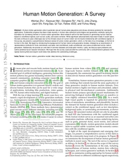 Human Motion Generation: A Survey