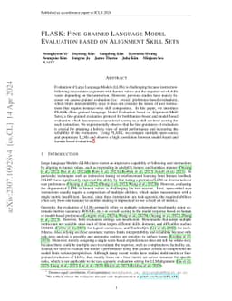 FLASK: Fine-grained Language Model Evaluation based on Alignment Skill
  Sets