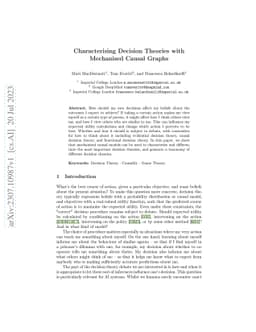 Characterising Decision Theories with Mechanised Causal Graphs