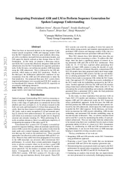 Integrating Pretrained ASR and LM to Perform Sequence Generation for
  Spoken Language Understanding