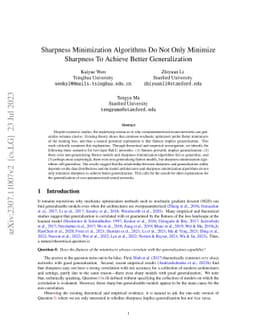 Sharpness Minimization Algorithms Do Not Only Minimize Sharpness To
  Achieve Better Generalization