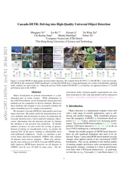 Cascade-DETR: Delving into High-Quality Universal Object Detection