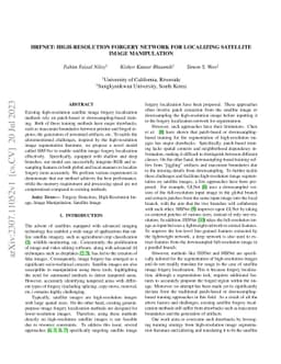 HRFNet: High-Resolution Forgery Network for Localizing Satellite Image
  Manipulation