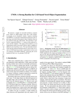 CNOS: A Strong Baseline for CAD-based Novel Object Segmentation