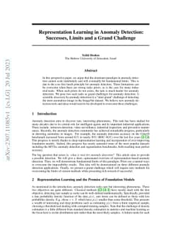 Representation Learning in Anomaly Detection: Successes, Limits and a
  Grand Challenge
