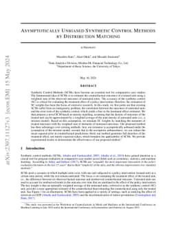 Asymptotically Unbiased Synthetic Control Methods by Density Matching