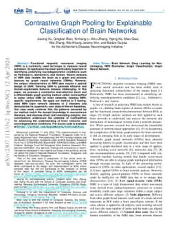Contrastive Graph Pooling for Explainable Classification of Brain
  Networks