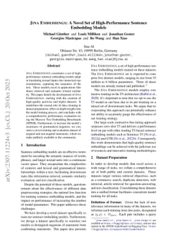 Jina Embeddings: A Novel Set of High-Performance Sentence Embedding
  Models