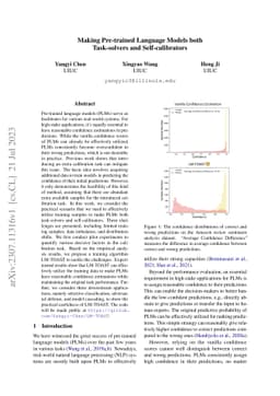 Making Pre-trained Language Models both Task-solvers and
  Self-calibrators