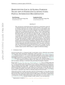 Demystifying Local and Global Fairness Trade-offs in Federated Learning
  Using Partial Information Decomposition