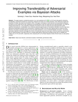 Improving Transferability of Adversarial Examples via Bayesian Attacks