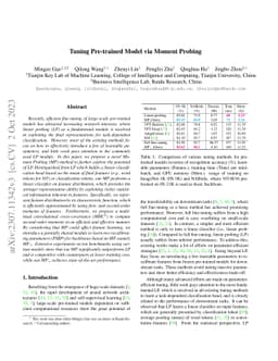 Tuning Pre-trained Model via Moment Probing