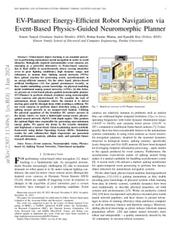 EV-Planner: Energy-Efficient Robot Navigation via Event-Based
  Physics-Guided Neuromorphic Planner