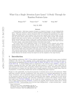 What can a Single Attention Layer Learn? A Study Through the Random
  Features Lens