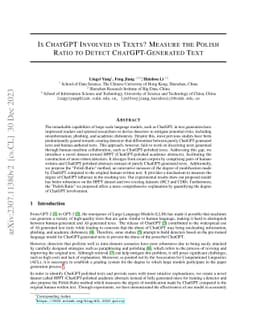 Is ChatGPT Involved in Texts? Measure the Polish Ratio to Detect
  ChatGPT-Generated Text