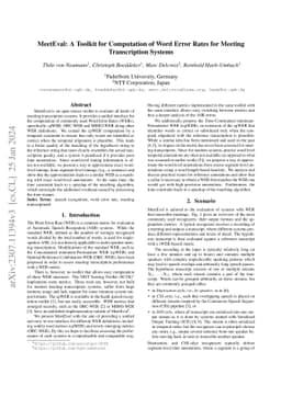 MeetEval: A Toolkit for Computation of Word Error Rates for Meeting
  Transcription Systems