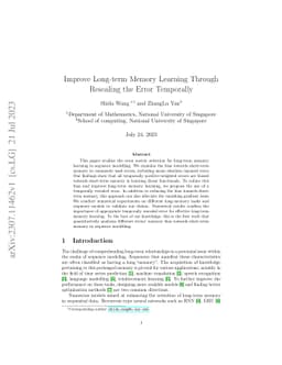 Improve Long-term Memory Learning Through Rescaling the Error Temporally