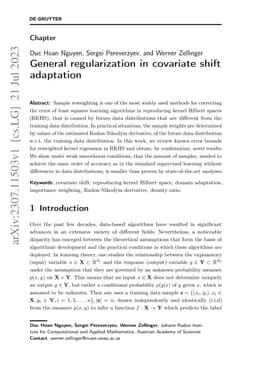 General regularization in covariate shift adaptation