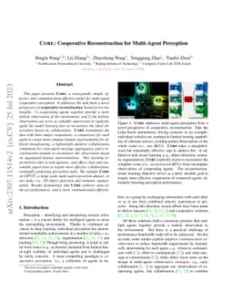 CORE: Cooperative Reconstruction for Multi-Agent Perception
