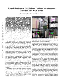 Semantically-enhanced Deep Collision Prediction for Autonomous
  Navigation using Aerial Robots