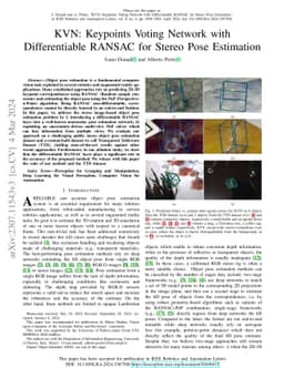 KVN: Keypoints Voting Network with Differentiable RANSAC for Stereo Pose
  Estimation