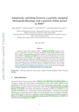 Adaptively switching between a particle marginal Metropolis-Hastings and
  a particle Gibbs kernel in SMC$^2$