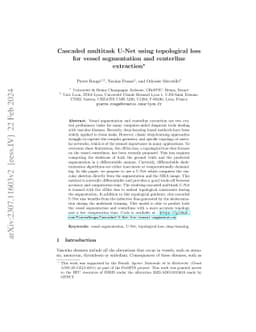 Cascaded multitask U-Net using topological loss for vessel segmentation
  and centerline extraction