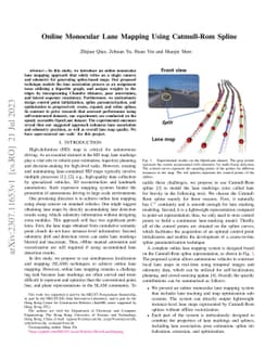Online Monocular Lane Mapping Using Catmull-Rom Spline
