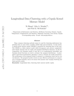 Longitudinal Data Clustering with a Copula Kernel Mixture Model