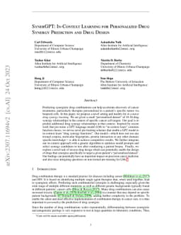 SynerGPT: In-Context Learning for Personalized Drug Synergy Prediction
  and Drug Design