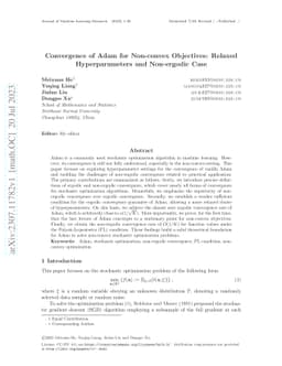 Convergence of Adam for Non-convex Objectives: Relaxed Hyperparameters
  and Non-ergodic Case