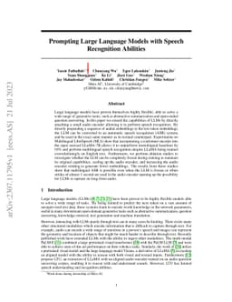 Prompting Large Language Models with Speech Recognition Abilities
