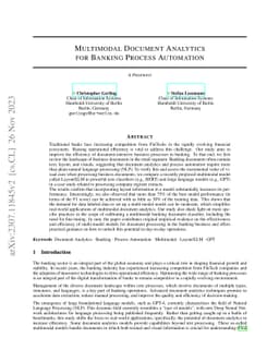 Multimodal Document Analytics for Banking Process Automation