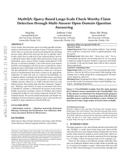 MythQA: Query-Based Large-Scale Check-Worthy Claim Detection through
  Multi-Answer Open-Domain Question Answering