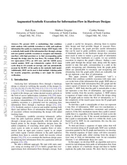 Augmented Symbolic Execution for Information Flow in Hardware Designs