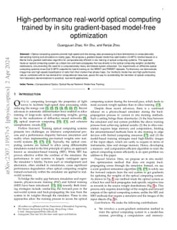 High-performance real-world optical computing trained by in situ
  model-free optimization